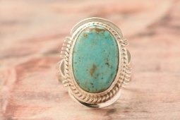 Genuine Number 8 Mine Turquoise Sterling Silver Ring